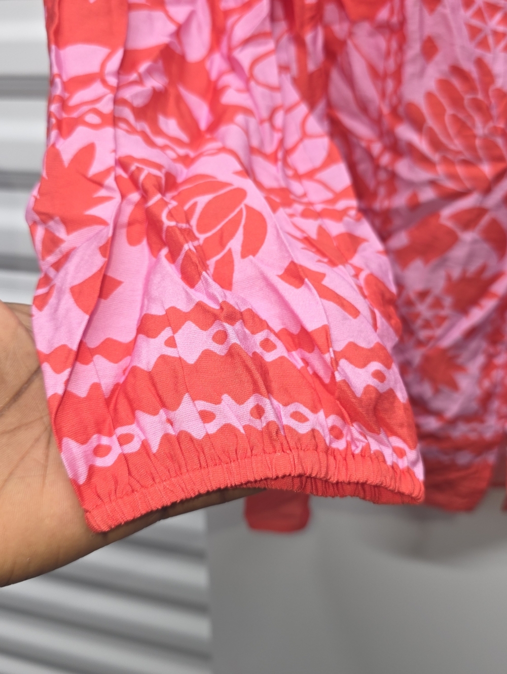 Skies Are Blue Pink & Red Floral Tie-Neck Blouse Bohemian Cottagecore Size S - Picture 4 of 7